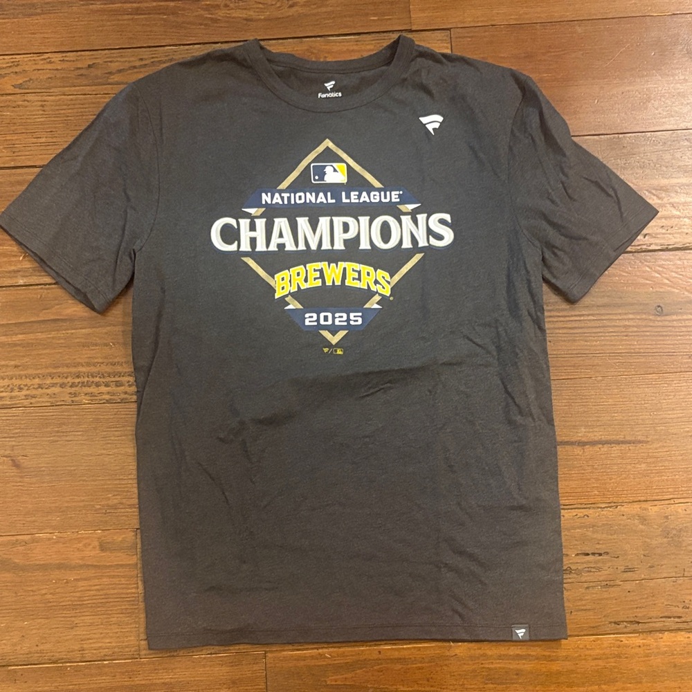 Fanatics Black Brewers 2025 National League Champions Tee